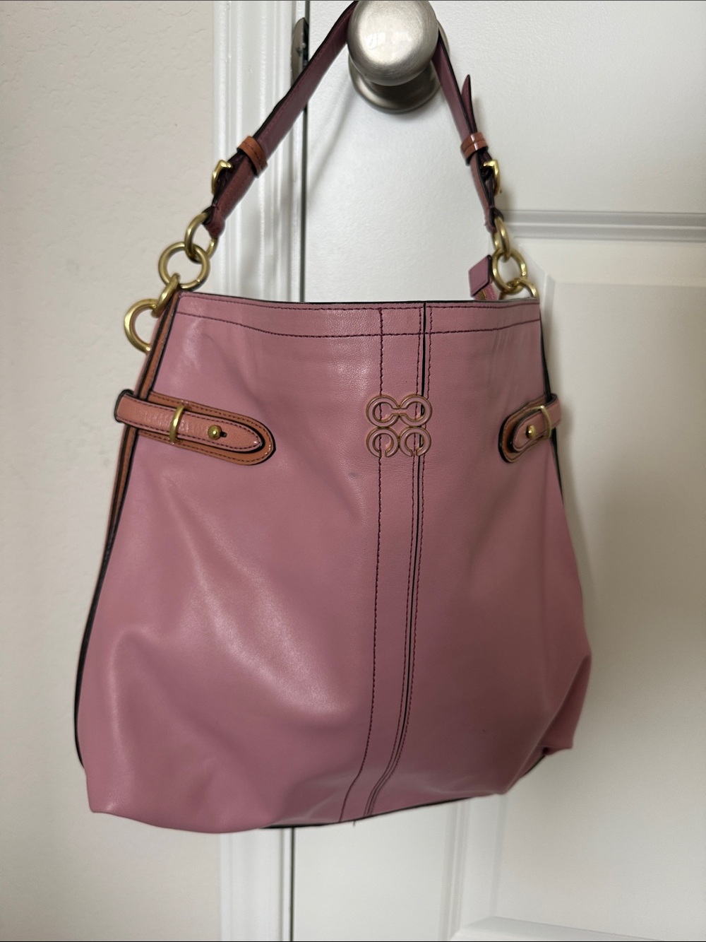 Coach Pink Leather Shoulder Bag